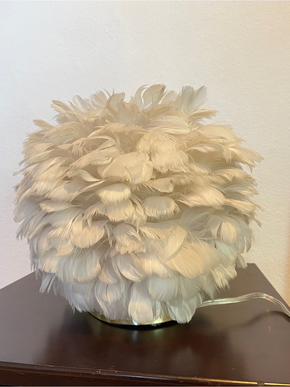Modern Feather 1-Light Ball-Shaped Table Lamps - Picture 4 of 7
